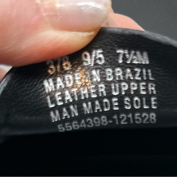 Franco Sarto Classic Black Leather Heeled Loafers - Picture 7 of 8